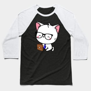 Funny cat is on the way to work Baseball T-Shirt